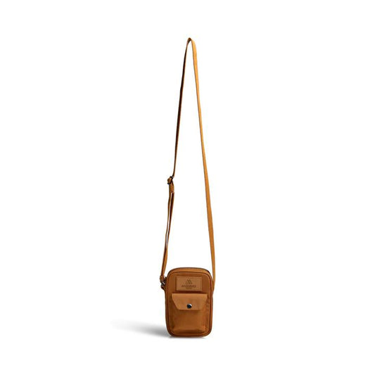 DarlaMBG mobile bag. Yellow brown monochrome. Unisex. 100% recycled polyester. Markberg