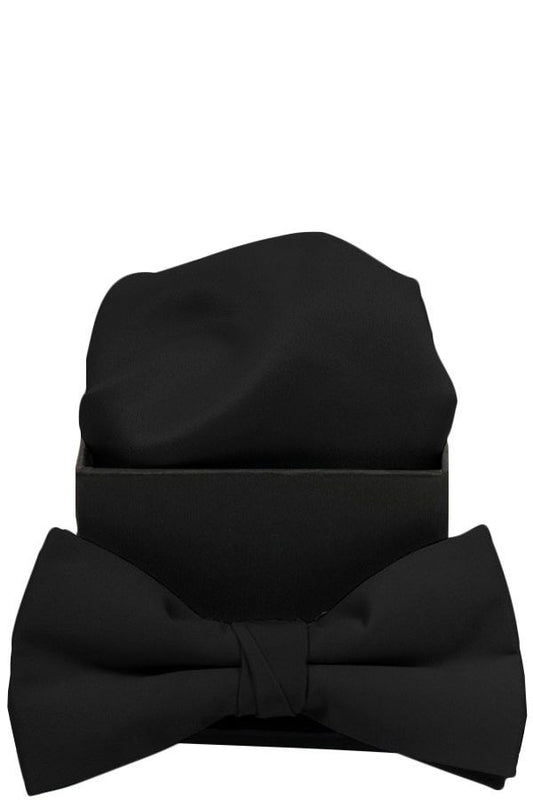 Elegante Fliege mit passendem Dekostoff. Schwarz. Verbindungsbinder