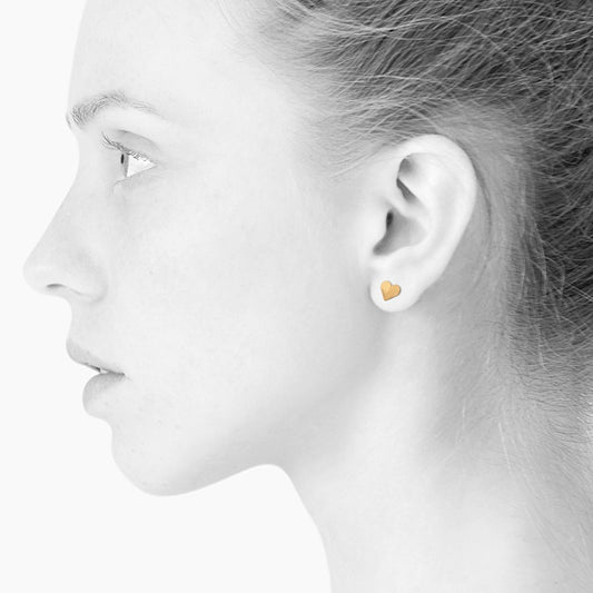 Heart earrings. Gold. Gold-plated sterling silver. Scherning Copenhagen