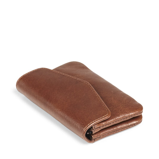 Brieftasche Glaubensmünze. Antikes Leder. Kastanie. Markberg