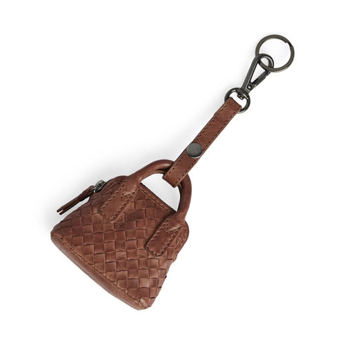 AmayaMBG Schlüsselanhänger-Charm. Geflochtenes Leder. Braun. Unisex. Markberg
