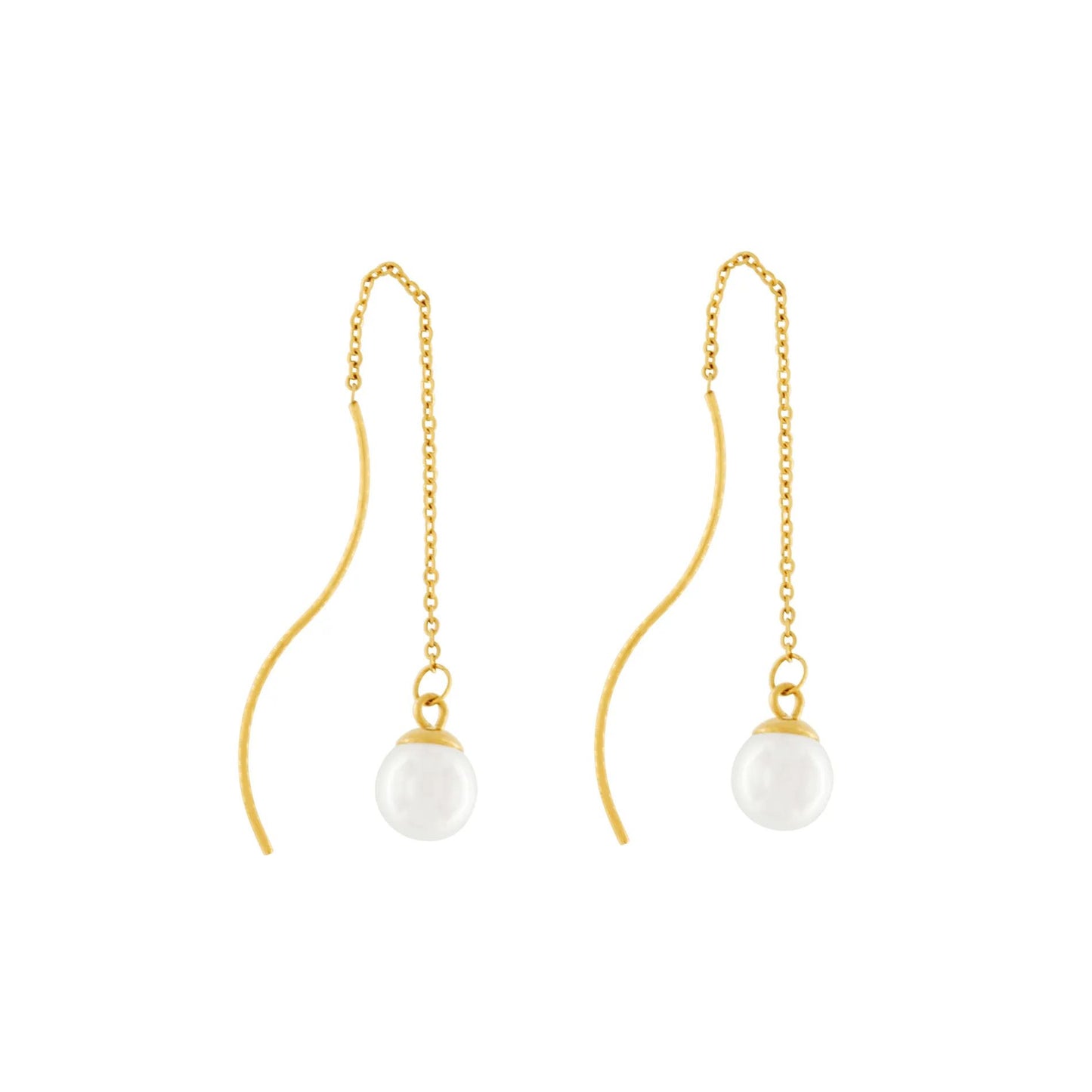 Joy Waterproof Chain Pearl Ohrringe. 18 Karat vergoldet. Dansk Copenhagen
