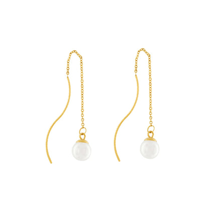 Joy Waterproof Chain Pearl Ohrringe. 18 Karat vergoldet. Dansk Copenhagen