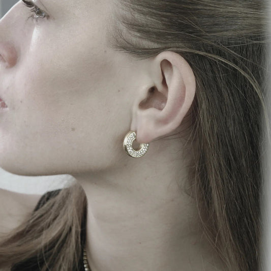 Joy Waterproof Clear CZ hoop øreringe. 18 karat guldbelagt. Dansk Copenhagen