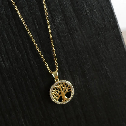 Lebensbaum-Anhänger. Wasserfeste Halskette. 18 Karat vergoldet. Unisex. Dansk Copenhagen