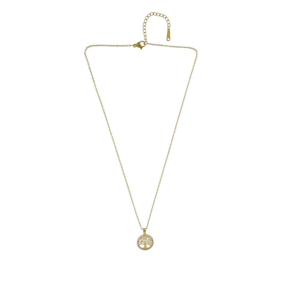 Love Tree of Life. Vandfast halskæde smykker. 18K guldbelagt. Unisex. Dansk Copenhagen