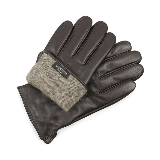 HarveyMBG Glove herrehandsker med touch funktion. Brun. Læderskind. Markberg