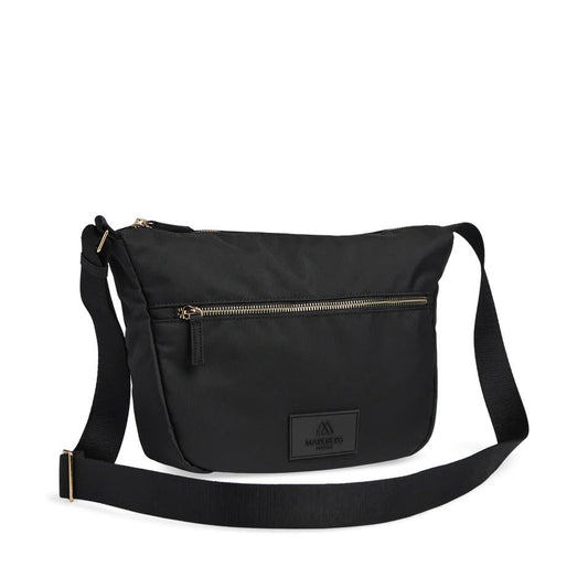 MonoMBG Umhängetasche. Unisex, Schwarz mit Gold. Recyceltes Polyester. Markberg