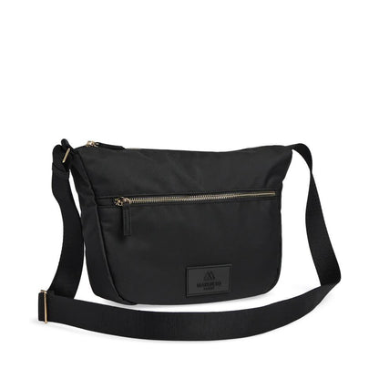 MonoMBG Umhängetasche. Unisex, Schwarz mit Gold. Recyceltes Polyester. Markberg