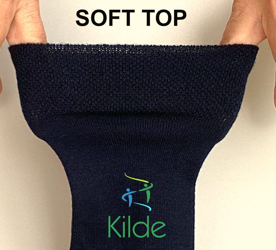 Comfort Bamboo terapeutiske strømper med adskilte tæer. Unisex. Tynde. Sort. Kilde - ReflexWear