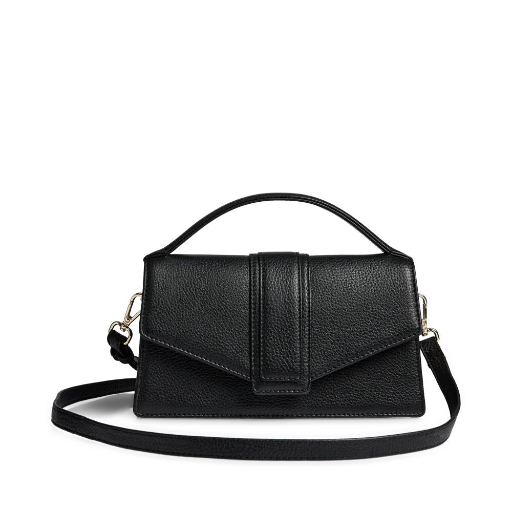 Sac bandoulière ZoeMBG. Noir et doré. Cuir. Markberg.