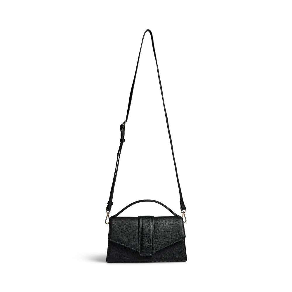 Sac bandoulière ZoeMBG. Noir et doré. Cuir. Markberg.