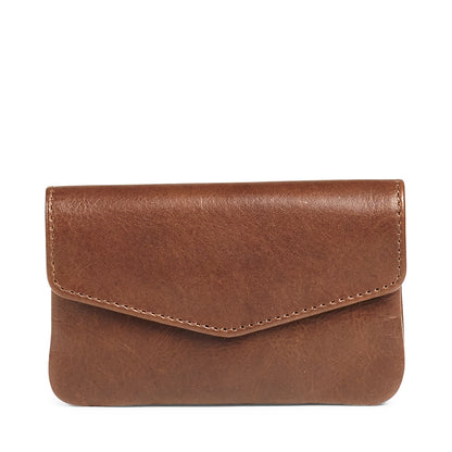 Brieftasche Glaubensmünze. Antikes Leder. Kastanie. Markberg