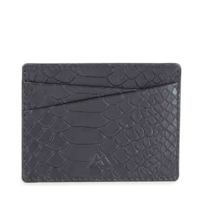 Karteninhaber Frey, Schlange. Leder mit Struktur. Schwarz. Markberg
