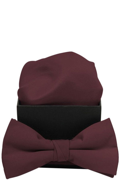 Moderne butterfly med matchende pynteklud. Red wine. Connexion Tie