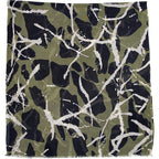 Halstørklæde til kvinder Dots & Lines. 50% uld, 50% silke. Olive, sort. Bella Ballou