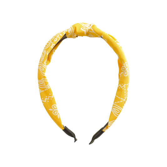 Hårbøjle med bandana prints. Gul. UpdateCPH