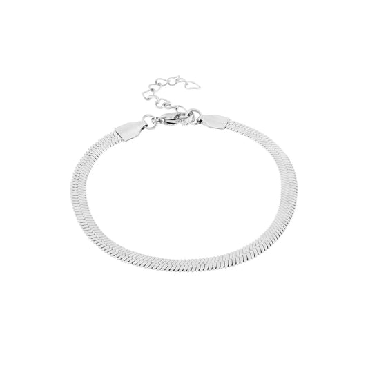 Joy Waterproof Snake armbånd 4mm. Sølv plating. Dansk Copenhagen