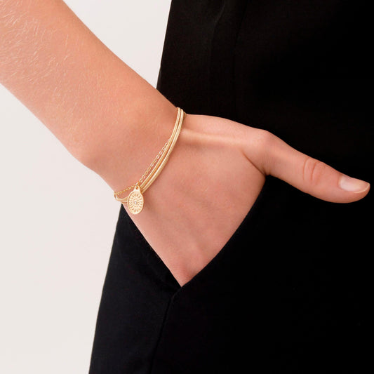 Armbånd Daisy Oval Multi. Guldbelagt. Dansk Copenhagen