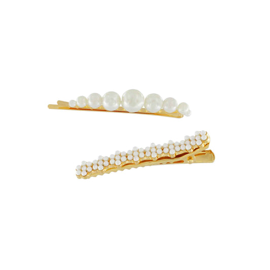 Hår Clip Pearl Flower. Guldbelagt og perler. Dansk Copenhagen