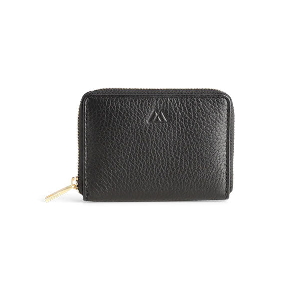 SelmaMBG Wallet pung. Grain læder. Sort m/guldfarve. Markberg