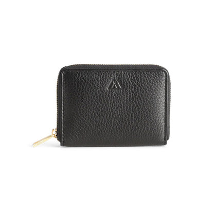 SelmaMBG Wallet Geldbörse. Narbenleder. Schwarz mit goldener Farbe. Markberg