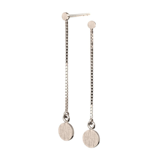 Spot-Ohrringe mit Kettenanhänger. Silber. Scherning Kopenhagen