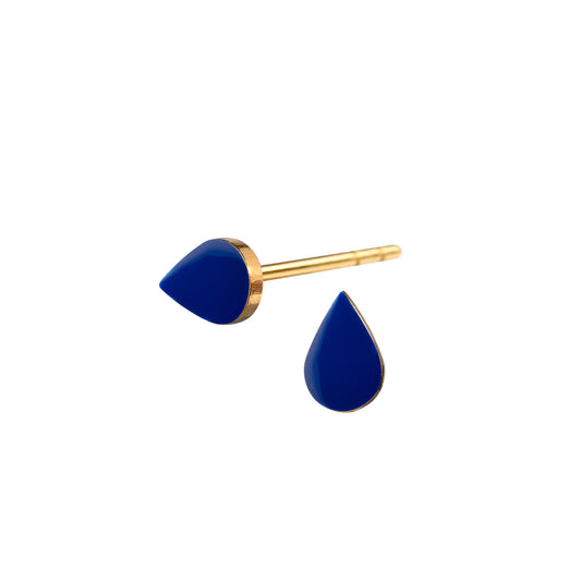 Spot ørestikker. Tiny Drop. Forgyldt. Ultramarine blå. Scherning København