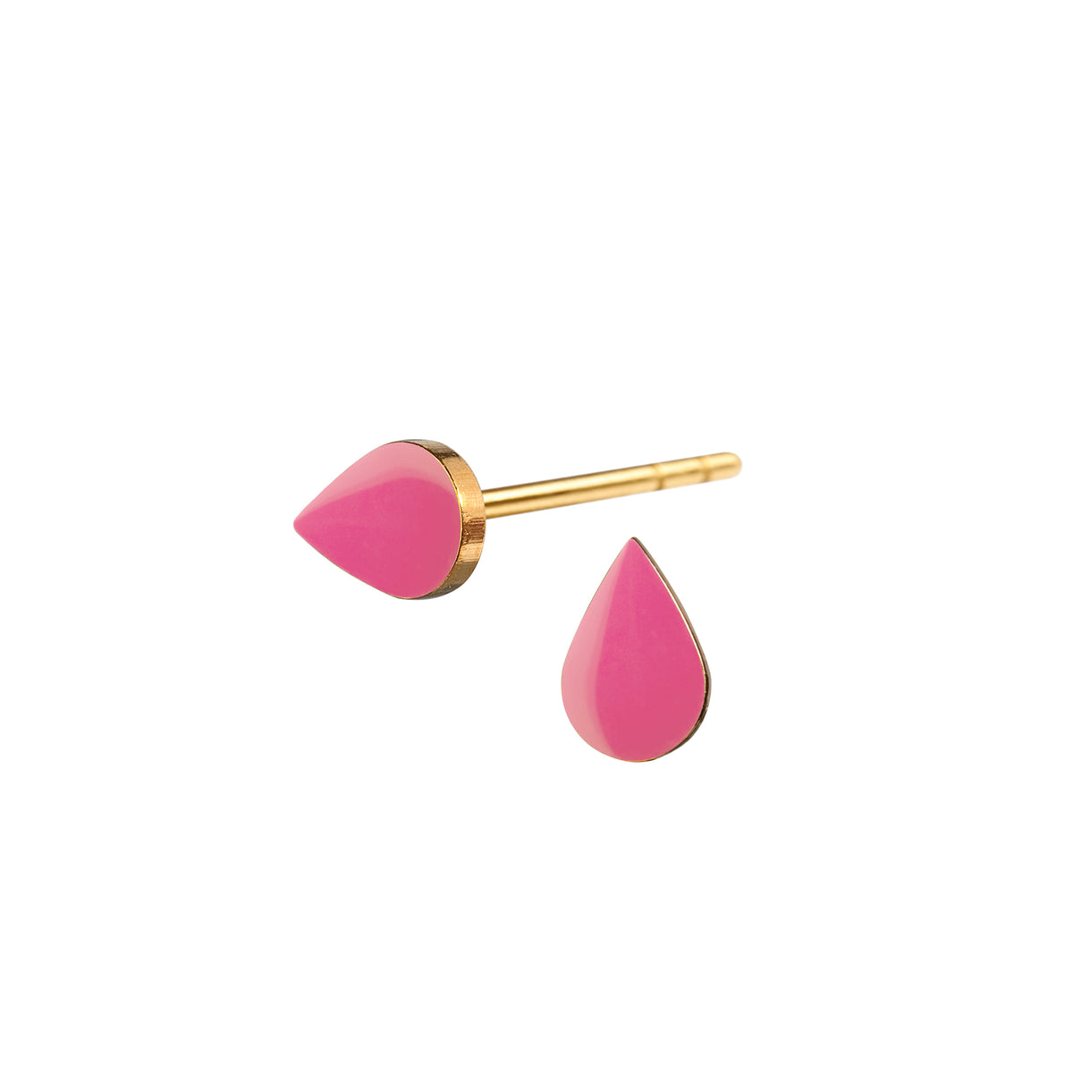 Spot-Ohrstecker. Winziger Tropfen. Vergoldet. Rosa. Scherning Kopenhagen