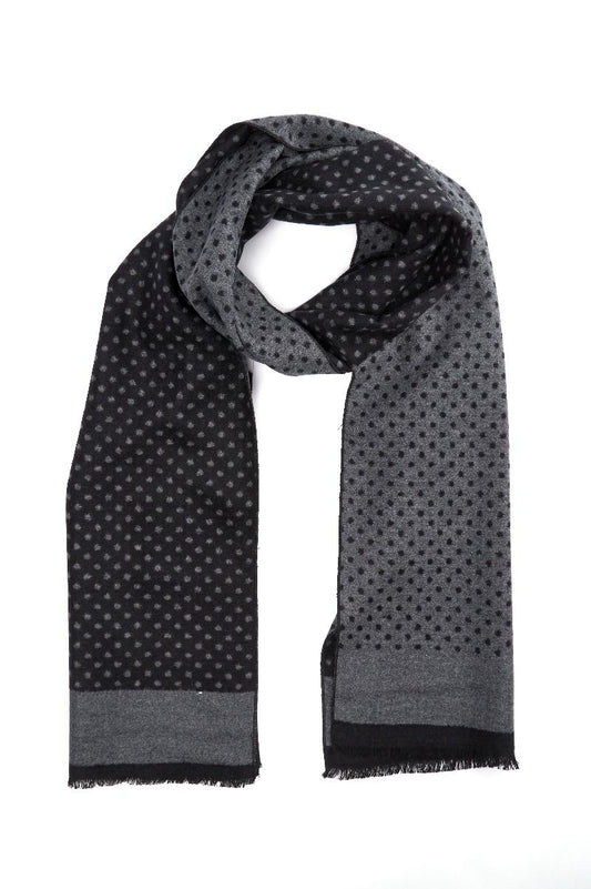 Tørklæde med prikker til mænd. Sort, blå og grå. Silke. Connexion Tie