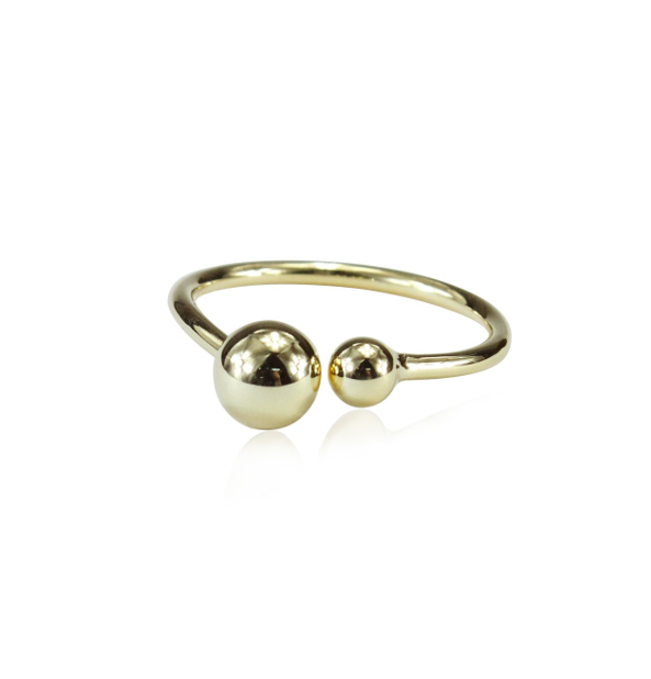 Kugle ring. Forgyldt sterling sølv. Zetta. Everneed